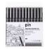 Uni-ball PIN-200(S) Pack de 12 Rotuladores Calibrados - Punta Poliacetal - Tinta Pigmentada Resistente al Agua y Luz - Color Negro