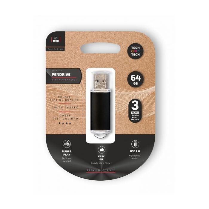 TechOneTech Basic Memoria USB 2.0 64GB (Pendrive)