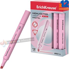 Erichkrause Visioline V-17 Pastel - Marcador de Texto - Punta Biselada - Tinta a Base de Agua - Color Rosa