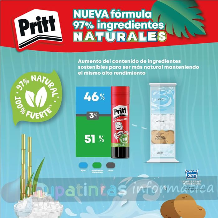 Pritt Barra de Pegamento 11grs - Sin Disolventes - 97% de Ingredientes Naturales - Lavable a 20ºC - Seguro para Niños-9