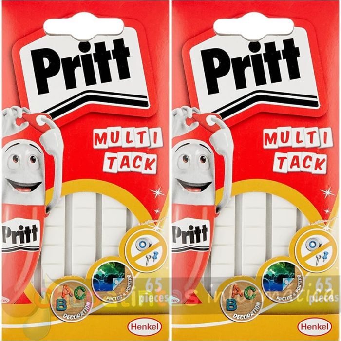 Multitack Pack de 65 Piezas de Masilla Adhesiva Blanca - Fuertes, Limpias y Removibles-1