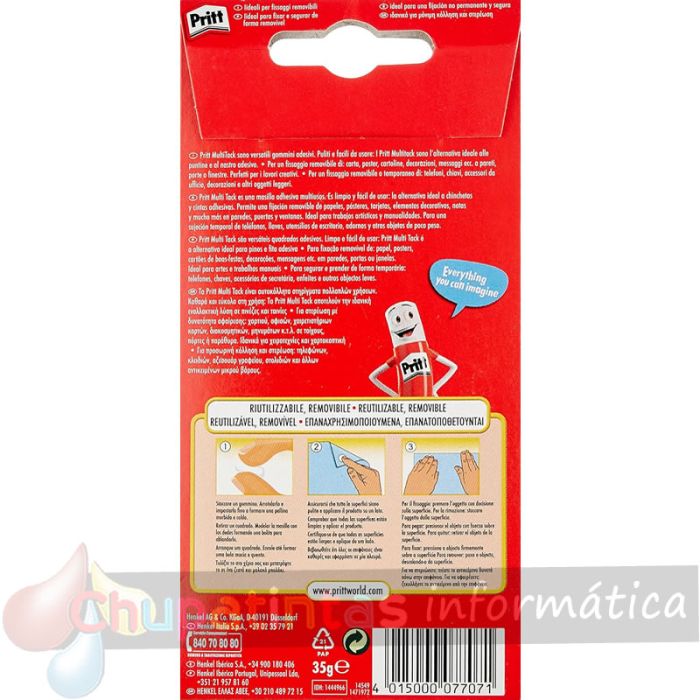 Multitack Pack de 65 Piezas de Masilla Adhesiva Blanca - Fuertes, Limpias y Removibles-2