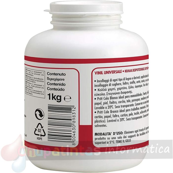 Pritt Cola Blanca 1Kg - Sin Disolventes - Lavable a 20ºC - 90% de Ingredientes Naturales - Seguro para los Niños-2