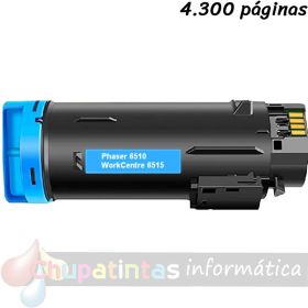 Xerox Phaser 6510/WorkCentre 6515 Cian Cartucho de Tóner Genérico - Reemplaza 106R03690/106R03477/106R03473