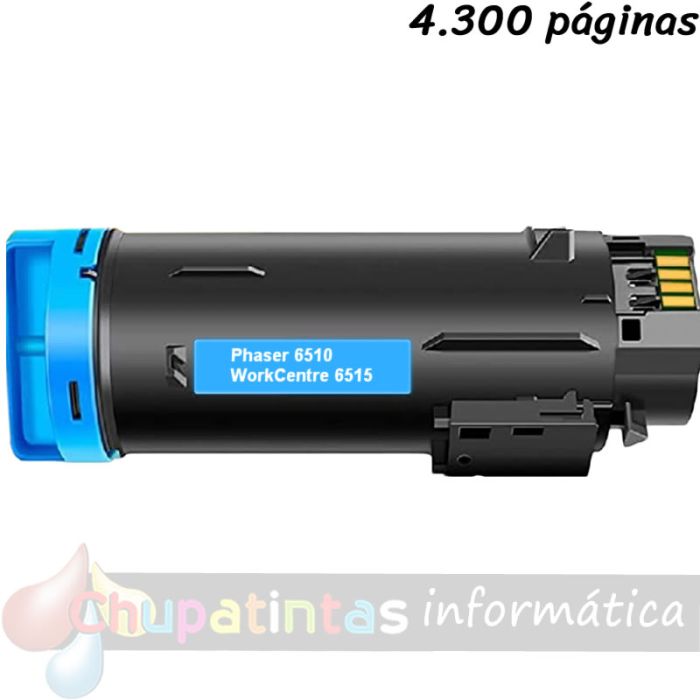 Xerox Phaser 6510/WorkCentre 6515 Cian Cartucho de Tóner Genérico - Reemplaza 106R03690/106R03477/106R03473