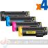 Xerox Phaser 6510/WorkCentre 6515 Pack de 4 Cartuchos de Tóner Genéricos