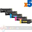 Xerox Phaser 6510/WorkCentre 6515 Pack de 5 Cartuchos de Toner Genericos