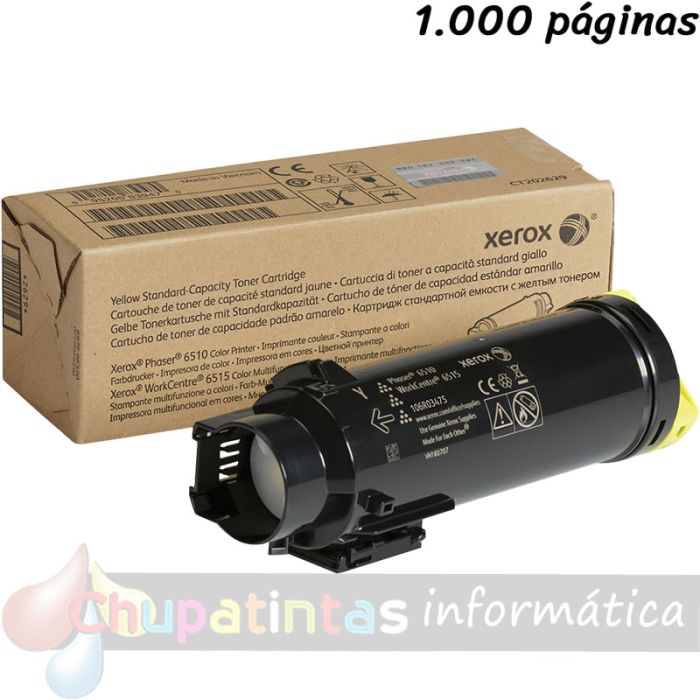 Xerox Phaser 6510/WorkCentre 6515 Amarillo Cartucho de Toner Original - 106R03475
