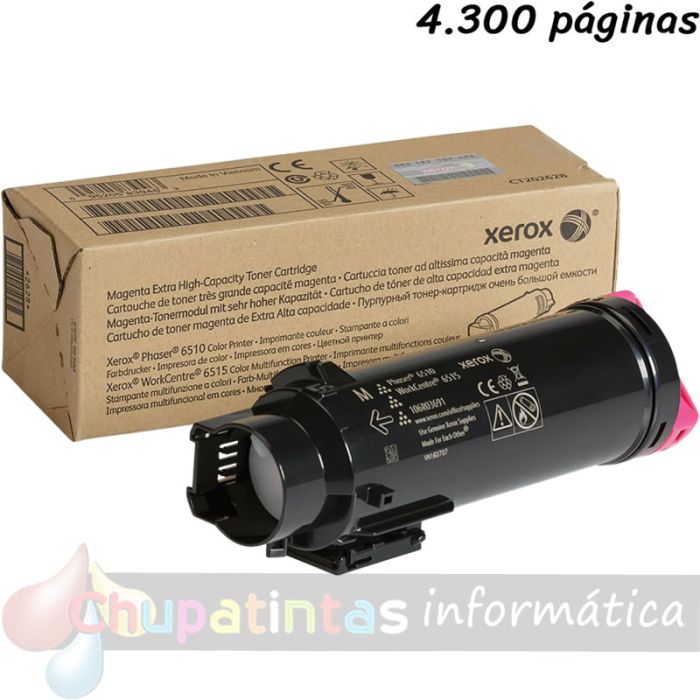 Xerox Phaser 6510/WorkCentre 6515 Magenta Cartucho de Tóner Original - 106R03691