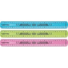 Maped Twist´n Flex Regla de Flexible 30cm - Irrompible - Doble Graduacion - Colores Aleatorios Azul, Rosa y Verde