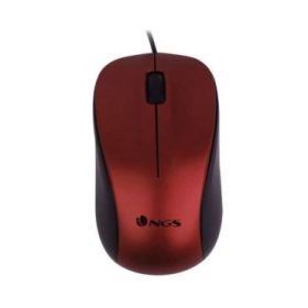 NGS Crew Raton USB 1200dpi - 3 Botones - Uso Ambidiestro - Cable de 1.30m - Color Rojo/Negro