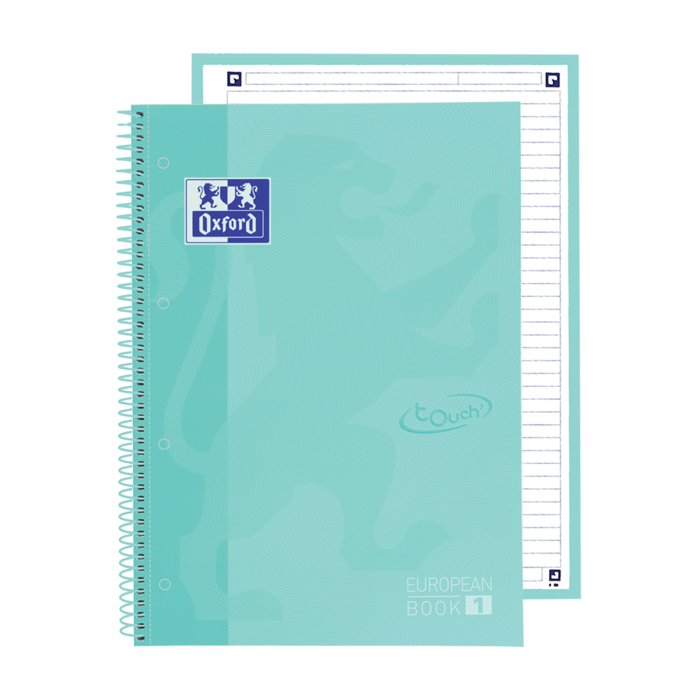 Oxford School Touch Europeanbook 1 A4+ Tapa Extradura - 1 Linea - 80 Hojas - Color Ice Mint