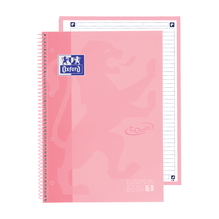 Oxford School Touch Europeanbook 1 A4+ Tapa Extradura - 80 Hojas - Tapa con Diseño Flamingo Pastel
