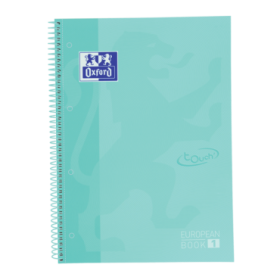 Oxford School Touch Europeanbook 1 A4+ Tapa Extradura - Cuaderno con Tapa Dura - 80 Hojas 5x5 - Diseño Ice Mint Pastel