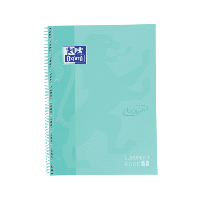 Oxford School Touch Europeanbook 1 A4+ Tapa Extradura - Cuaderno con Tapa Dura - 80 Hojas 5x5 - Diseño Ice Mint Pastel