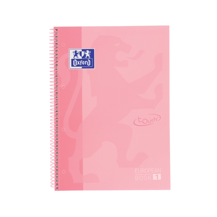 Oxford School Touch Europeanbook 1 A4+ Tapa Extradura - Cuaderno con Tapa Resistente - 80 Hojas de Papel de Alta Calidad - Diseño Flamingo Pastel