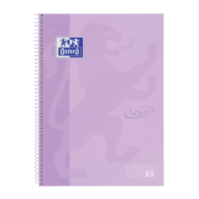 Oxford School Touch Europeanbook 1 A4+ Tapa Extradura - Cuaderno de 80 Hojas - Tapa Resistente - Color Malva Pastel