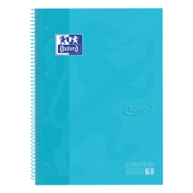Oxford School Touch Europeanbook 1 A4+ Tapa Extradura - Cuaderno de Alta Calidad - Tamaño A4+ - Tapa Resistente - 80 Hojas Cuadriculadas 5x5 - Color Azul Pastel