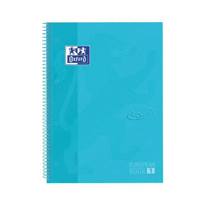 Oxford School Touch Europeanbook 1 A4+ Tapa Extradura - Cuaderno de Alta Calidad - Tamaño A4+ - Tapa Resistente - 80 Hojas Cuadriculadas 5x5 - Color Azul Pastel