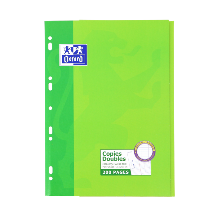 Oxford Seyes Recambio A4 200 Hojas - Cuadricula Seyes - con Margen - Papel de Alta Calidad