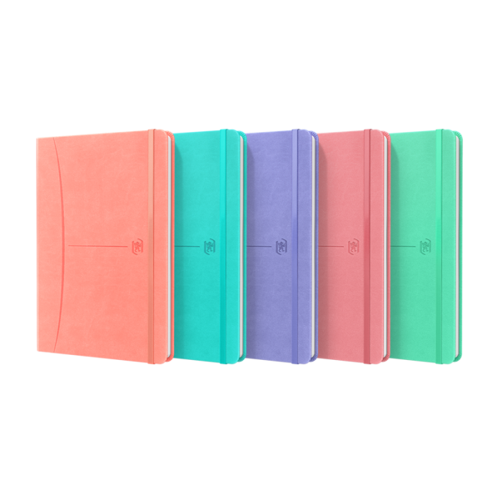 Oxford Signature Cuaderno Cosido Tapa Extradura A5 - 80 Hojas - Tapa Resistente - 1 Linea - Colores Surtidos