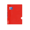 Oxford School Classic Openflex A5+ Libreta Grapada - Tapa de Plastico Resistente - 1 Linea con Margen - 48 Hojas de Papel de Alta Calidad - Color Rojo