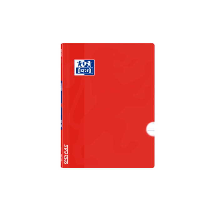 Oxford School Classic Openflex A5+ Libreta Grapada - Tapa de Plastico Resistente - Pauta 3.5 con Margen - 48 Hojas de Alta Calidad - Color Rojo