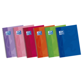 Oxford School Classic Write-Erase Fº Cuaderno Espiral - Tapa Extradura - Pauta 3.5mm con Margen - 80 Hojas - Colores Surtidos