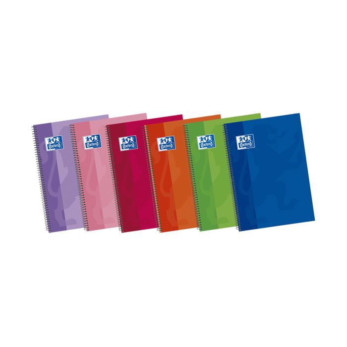 Oxford School Classic Write-Erase Fº Cuaderno Espiral - Tapa Extradura - Pauta 3.5mm con Margen - 80 Hojas - Colores Surtidos