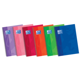 Oxford School Classic Write-Erase Fº Cuaderno Espiral - Tapa Extradura Resistente - 1 Linea con Margen - 80 Hojas - Colores Surtidos