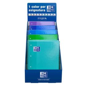 Oxford School Expositor Sobremesa Colores Frios A4+ - Tapa Extradura - Cuaderno Espiral Microperforado - Europeanbook 1 5x5 - 80 Hojas - Colores Surtidos