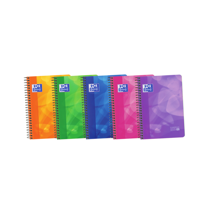 Oxford School Lagoon 8º Europeanbook - Tapa de Plastico Resistente - Cuaderno de 120 Hojas - Formato 4 5x5 - Colores Surtidos