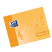 Oxford Libreta de Musica Grapada Formato A5 Apaisado 10 Hojas - 5 Pentagramas Interlineado de 4mm - Tapa Blanda - Color Naranja