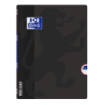 Oxford School Openflex A4 Libreta Grapada - Tapa de Plastico Resistente - 1 Linea con 2 Margenes - 48 Hojas de Alta Calidad - Color Negro