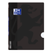 Oxford School Openflex A4 Libreta Grapada - Tapa de Plastico Resistente - Cuadricula 5x5 con 2 Margenes - 48 Hojas de Alta Calidad - Color Negro