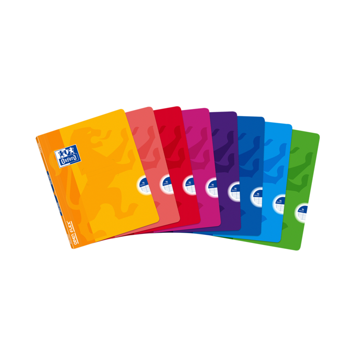 Oxford School Openflex A5+ Libreta Grapada - Tapa de Plastico Resistente - Pauta 2.5 con Margen - 48 Hojas - Colores Surtidos