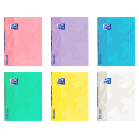 Oxford School Openflex Write-Erase A4 Libreta Grapada - Tapa de Plastico Resistente - 1 Linea con 2 Margenes - 48 Hojas de Colores Pastel - Ideal para Escribir y Borrar Facilmente
