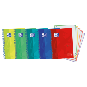 Oxford School Touch A4+ Europeanbook - Tapa Extradura Resistente - 120 Hojas de Colores Vivos - Cuadricula 5x5