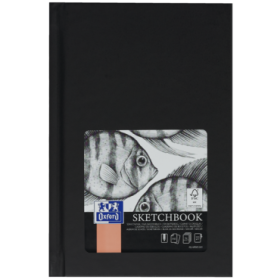 Oxford Artbooks A6 Cuaderno Cosido Esbozo - Tapa Extradura Resistente - 96 Hojas de 100gr - Color Negro