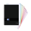Oxford Black N'Colours Europeanbook A4+ - Tapa de Plastico Resistente - 160 Hojas Cuadriculadas 8.5x5.5 - Color Negro y Turquesa