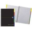 Oxford Black N'Colours Europeanbook A4+ - Tapa Extradura Resistente - 100 Hojas con Diseño 5x5 - Pestañas Troqueladas - Ideal para Organizar y Destacar