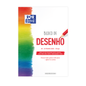 Oxford Dibujo Escolar Bloc Encolado A4 - Tapa Blanda/Contratapa Rigida - 24 Hojas 120gr - Papel Liso
