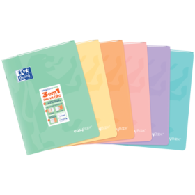 Oxford Easybook A5 Libreta Grapada - Tapa de Plastico Resistente - 1 Linea con 2 Margenes - 48 Hojas de Papel Pastel - Ideal para Tomar Notas y Apuntes