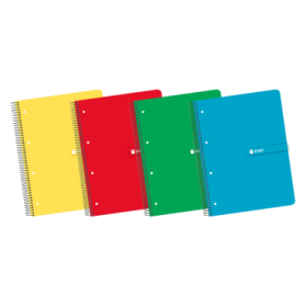 Enri A4+ Europeanbook - Tapa Dura Resistente - Espiral de Alta Calidad - 120 Hojas de Papel Cuadriculado 5x5 - Colores Surtidos