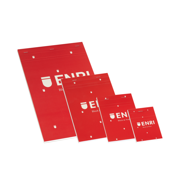 Enri A5 Tapa Blanda Bloc de Notas Grapado - Tamaño A5 - Tapa Blanda - 80 Hojas - Color Rojo