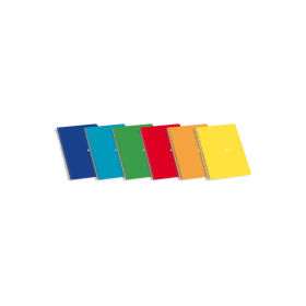 Enri Cuaderno Espiral Tapa Blanda 4º Pauta de 3.5 con Margen 80 Hojas - Diseño Colorido - Tamaño Practico - Espiral Resistente