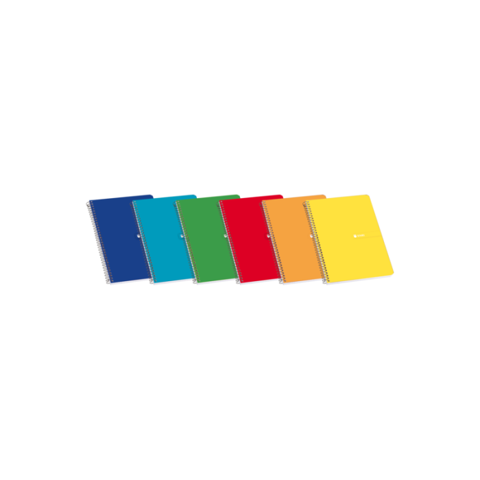 Enri Cuaderno Espiral Tapa Blanda 4º Pauta de 3.5 con Margen 80 Hojas - Diseño Colorido - Tamaño Practico - Espiral Resistente