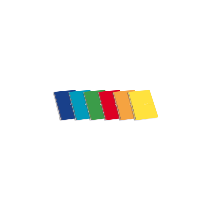 Enri Cuaderno Espiral Tapa Blanda 8º 4x4 80 Hojas - Diseño Compacto - Tapa Flexible - Cuadricula de 4x4 - 80 Hojas - Colores Surtidos