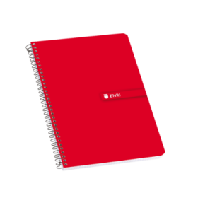 Enri Fº Tapa Dura Cuaderno Espiral 4x4 con Margen 100 Hojas Rojo - Resistente Tapa Dura - Cuadriculado 4x4 con Margen - 100 Hojas de Alta Calidad - Color Rojo
