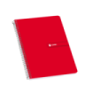 Enri Fº Tapa Dura Cuaderno Espiral 4x4 con Margen 100 Hojas Rojo - Resistente Tapa Dura - Cuadriculado 4x4 con Margen - 100 Hojas de Alta Calidad - Color Rojo